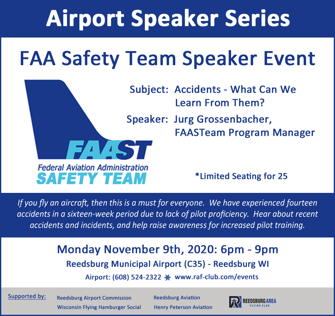 FAASTeam Safety Seminar - Reedsburg WI C35 - Mon Nov 9th - 6pm