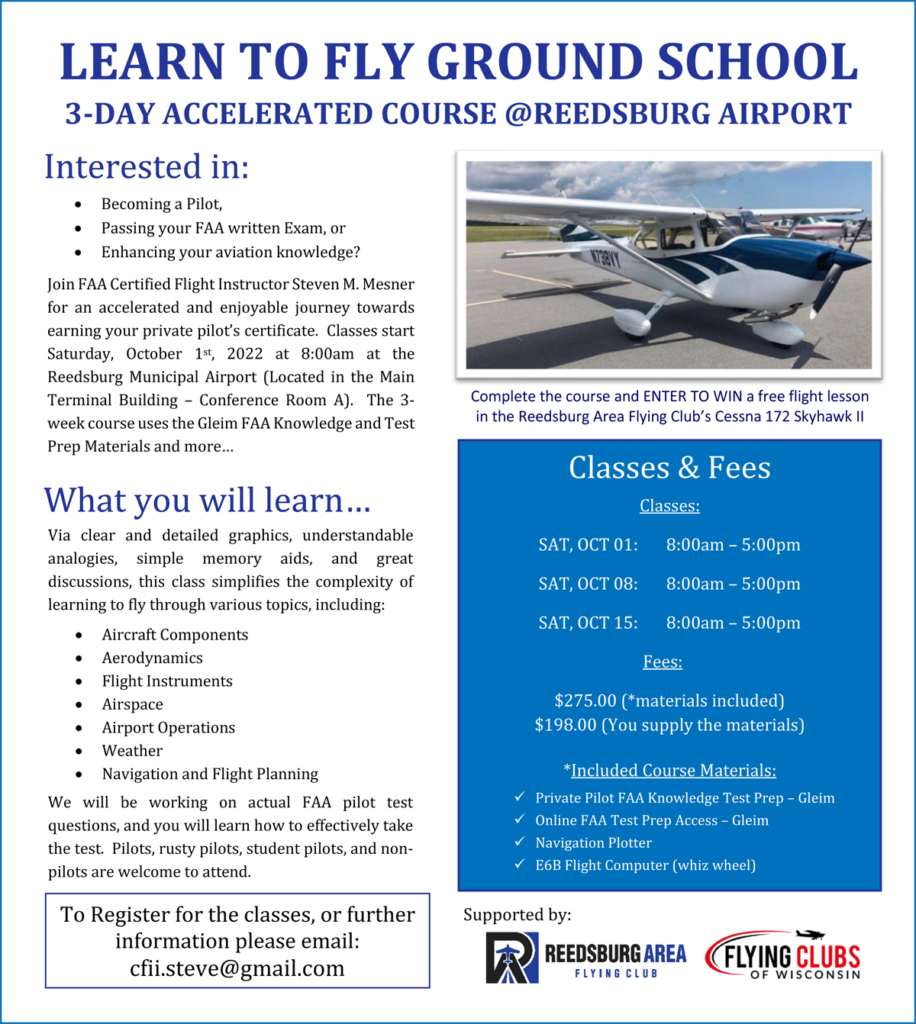 Reedsburg Area Flying Club - Accelerated Ground School - Fall 2022_v4