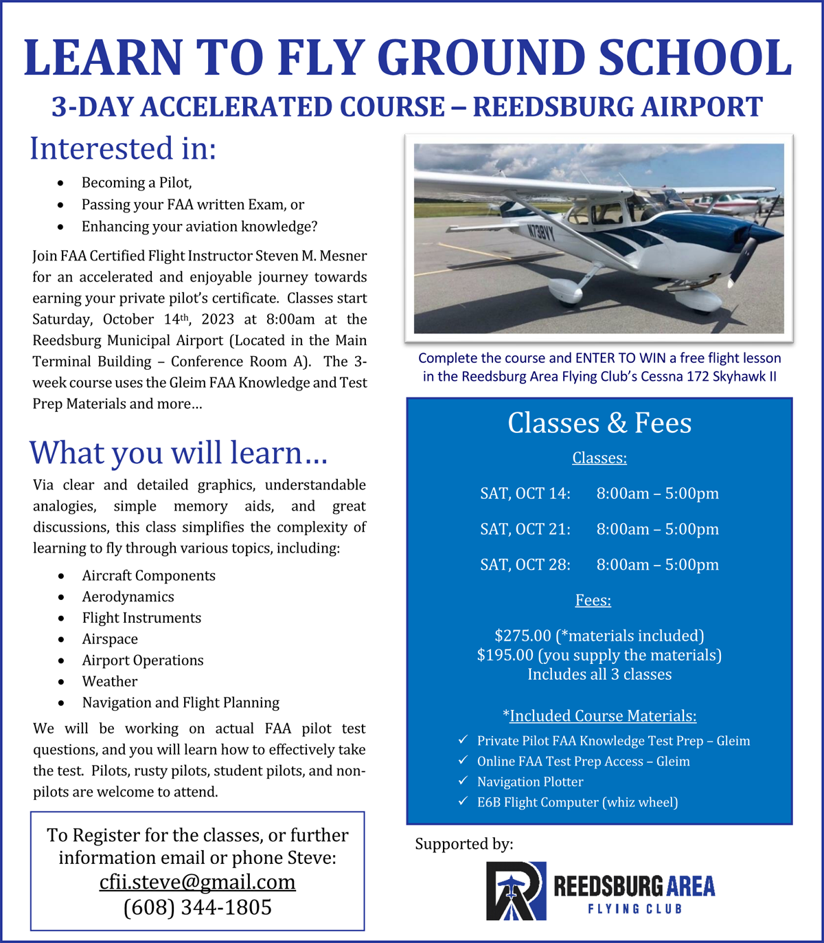 Reedsburg Area Flying Club - Accelerated Ground School - Fall 2023a_web